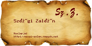 Szögi Zalán névjegykártya