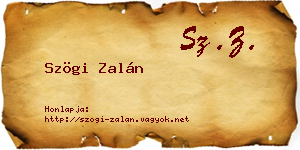 Szögi Zalán névjegykártya